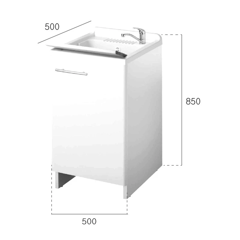 Lavatoio Negrari Magica 50x50 con cesto scorrevole