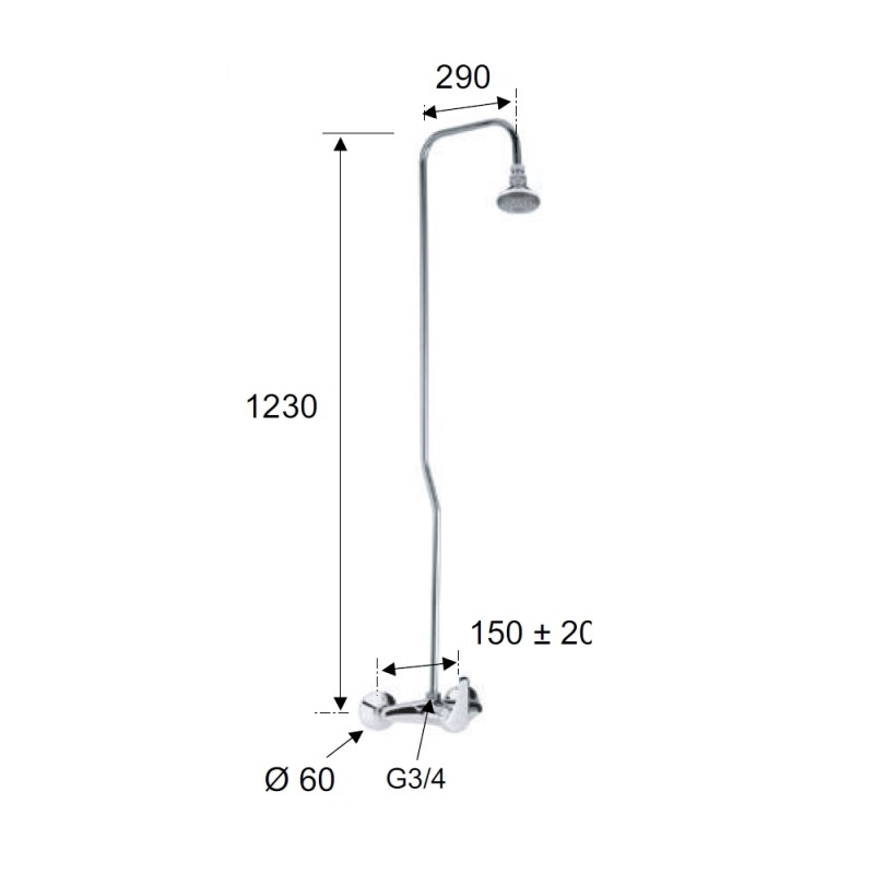 Colonna doccia con soffione - serie 35 Remer F36EX 2 Colonna doccia con soffione - serie 35 Remer F36EX 2