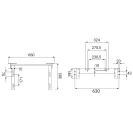 Staffa regolabile per lavabi ergonomici