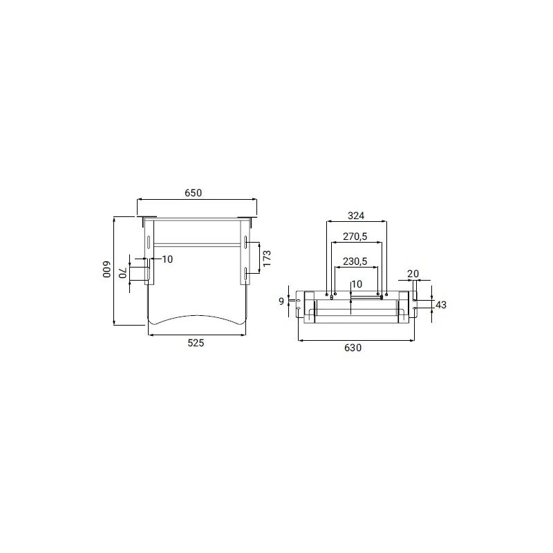 Staffa regolabile Idrobric per lavabi ergonomici