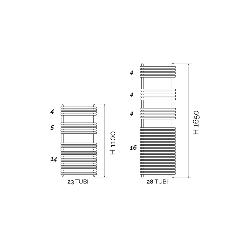 Termoarredo Design 165x45 cromato disponibile online