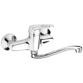 Rubinetto lavello a murocon bocca a s girevole - serie remix Remer R41S
