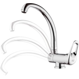 Rubinetto lavello con bocca alta girevole - serie remix Remer R42R