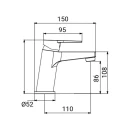 Rubinetto lavabo monoleva Idrobric Hellis in ottone cromato