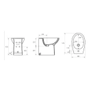 Bidet a terra Goman Open in ceramica bianca Bidet disabili