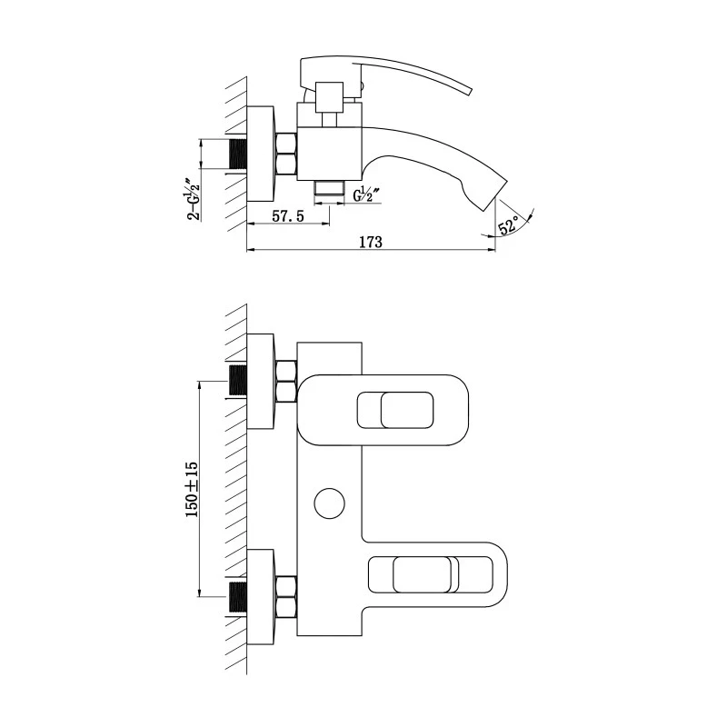 Rubinetto vasca Versys Idrobric in ottone cromato