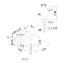 Miscelatore vasca monocomando Epic Mariani in ottone cromato