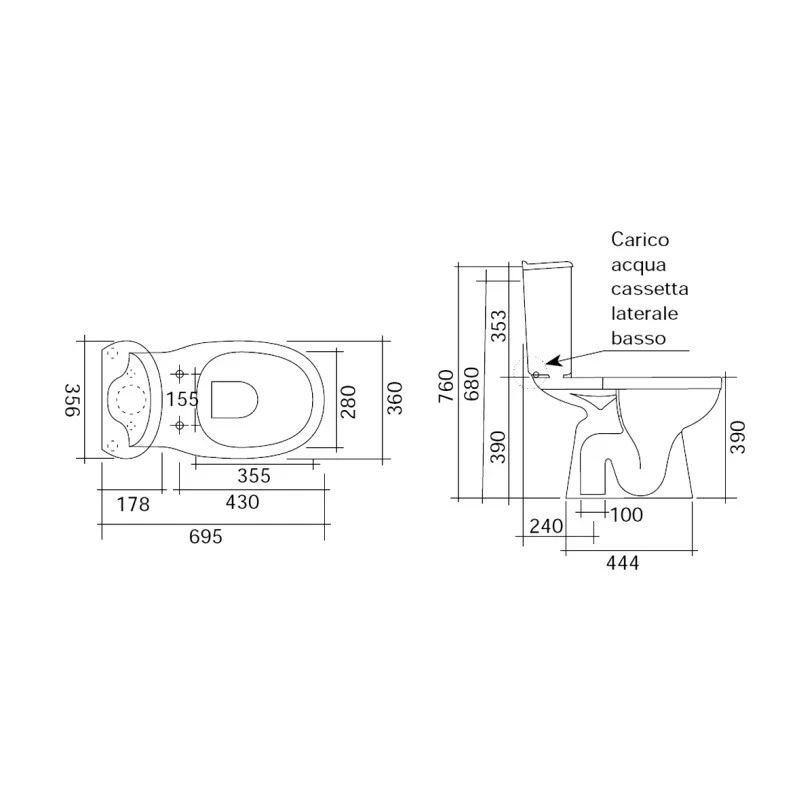 Cassetta meccanismo vaso monoblocco fiore offerta online