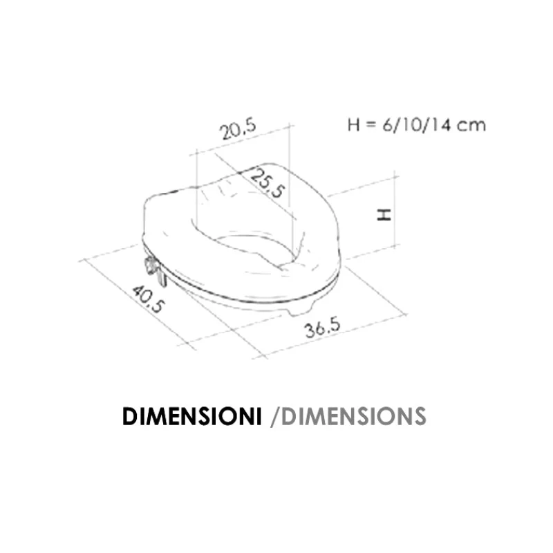 Alzawater Aquasanit Care con bloccaggio - Sedile WC Disabili