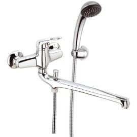 Rubinetto lavabo/vascacon bocca fusa lunga e kit doccia - serie remix Remer R49