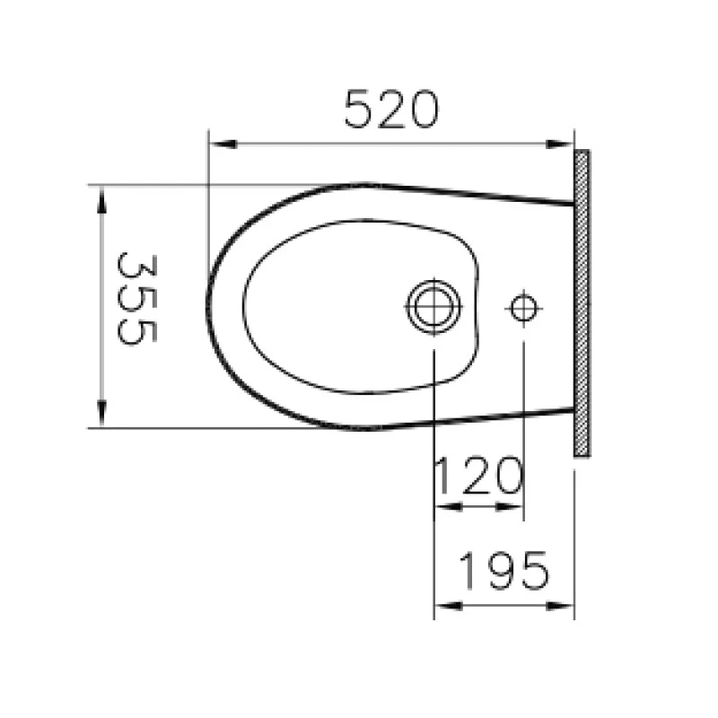 Bidet sospeso Vitra Normus in ceramica bianca