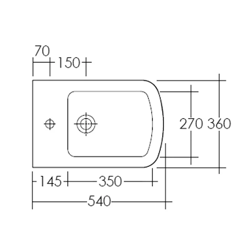 Bidet a terra filo muro Rak Ceramics Summit in ceramica