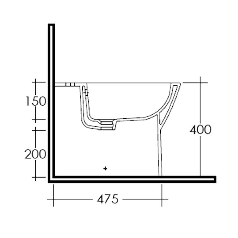 Bidet a terra filo muro Rak Ceramics Summit in ceramica