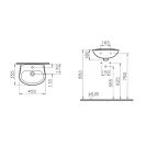 Lavabo Sospeso Vitra Normus 45 cm Ceramica Bianca