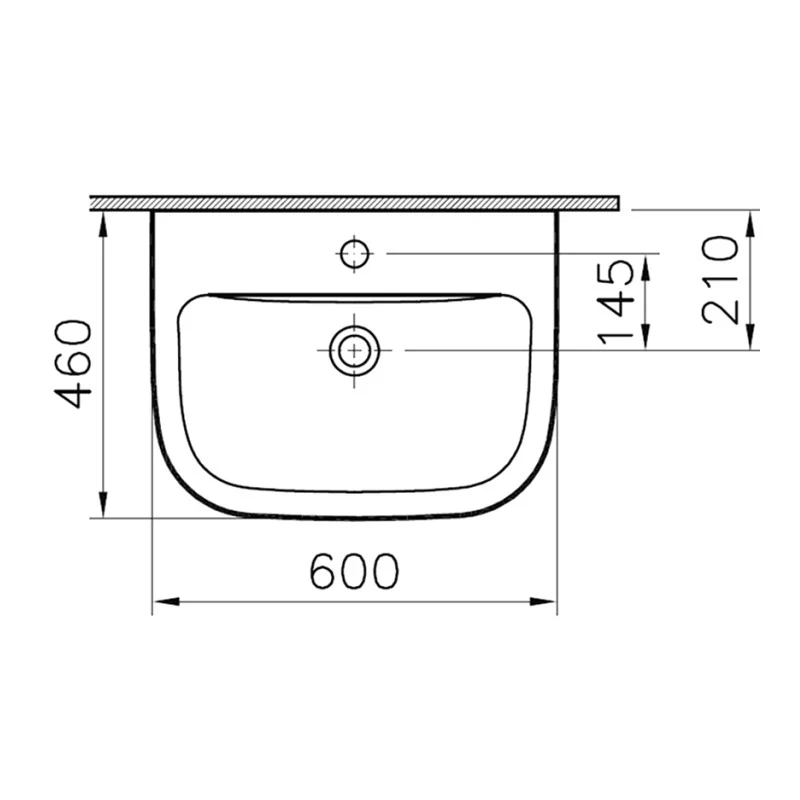 Lavabo sospeso 60 cm Vitra S20 in ceramica bianca