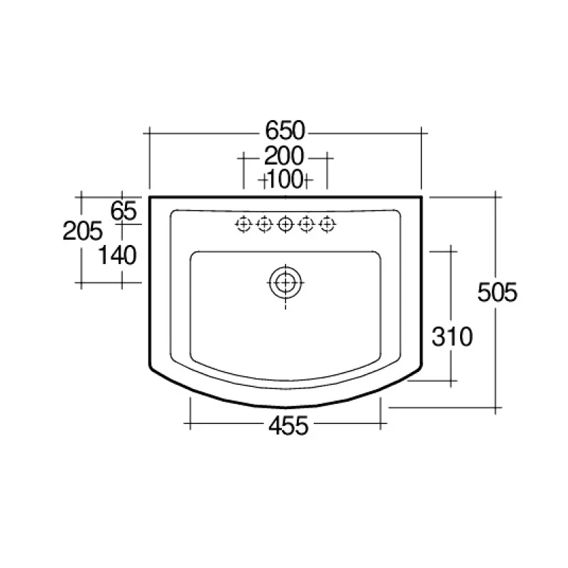 Lavabo sospeso ceramica 65 cm Washington - Rak Ceramics