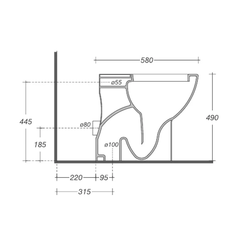 Vaso disabili Idrobric 3age 51 cm con scarico versatile