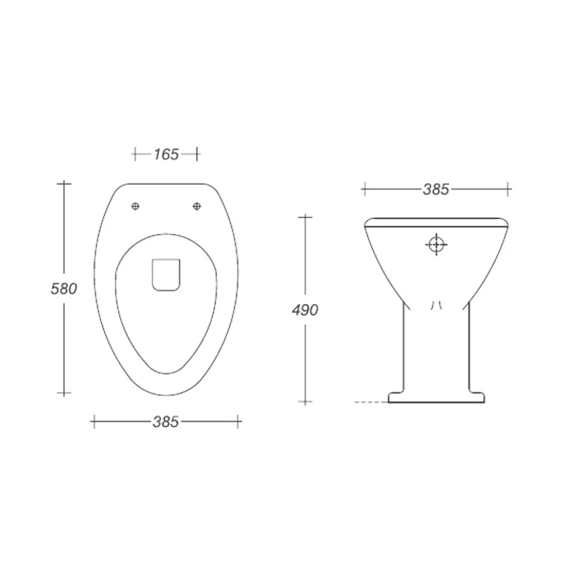 Vaso a scarico a parete Idrobric per terza età 58x38 cm