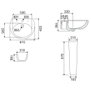 Lavabo sospeso 60 cm Idrobric in ceramica bianca