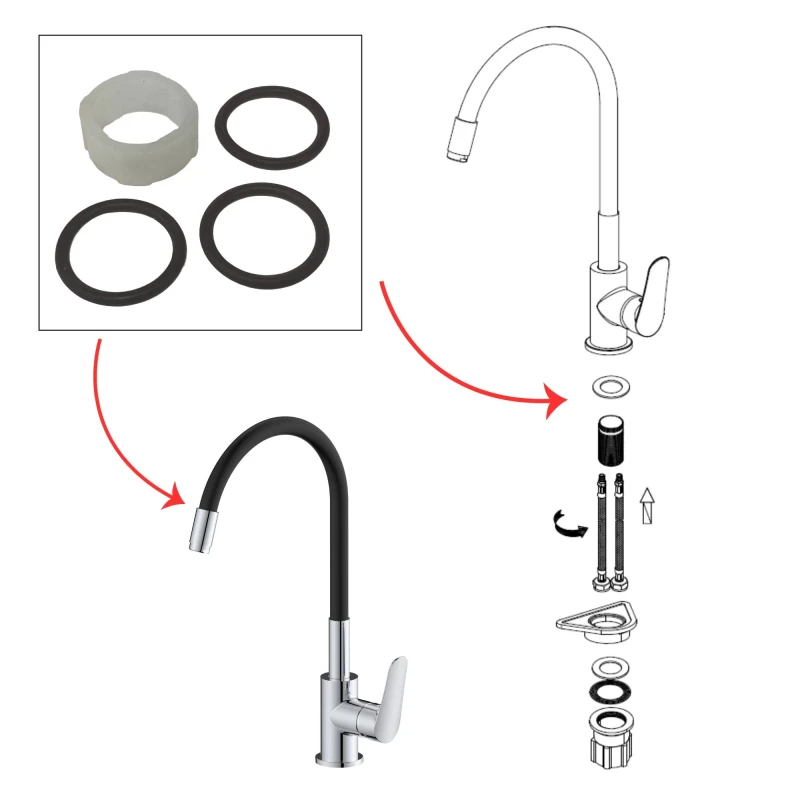 Kit guarnizioni di ricambio per lavello Torpedo
