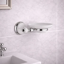 Portasapone a muro Remer Epoca in ottone e ceramica