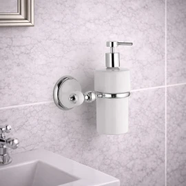 Dispenser sapone a muro Remer Epoca in ceramica bianca