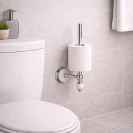 Portarotolo cromato sabbiato Remer Epoca per bagno elegante