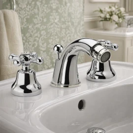 Rubinetto bidet 3 fori Remer Liberty in ottone cromato