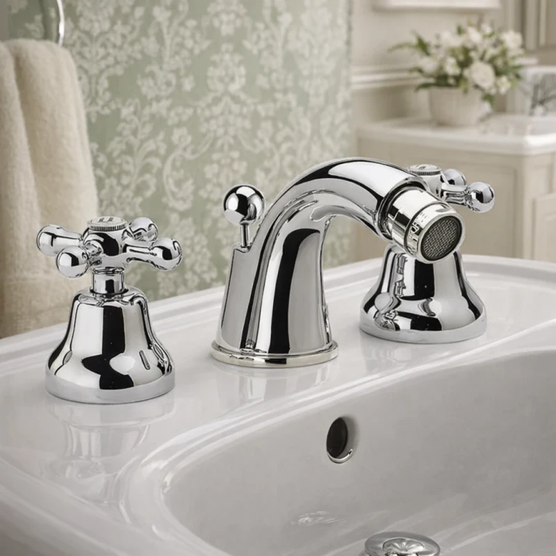 Rubinetto bidet 3 fori Remer Liberty in ottone cromato