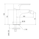 Miscelatore bidet inox senza scarico Energy