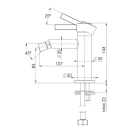 Miscelatore bidet inox senza scarico Metrica