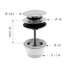 Scarico click clack inox universale