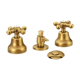 Rubinetto bidet 3 fori Remer Liberty in vecchio ottone