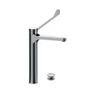 Miscelatore alto "XL" per lavabo con scarico click-clack, troppo pieno e leva clinica