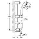 Saliscendi doccia New Tempesta Grohe in cromo - 600mm