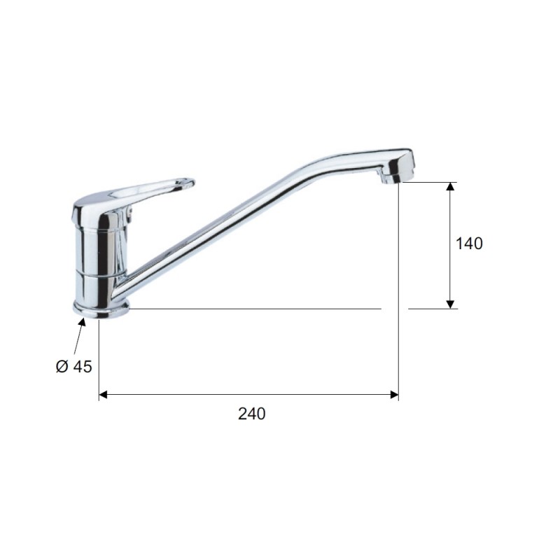 Rubinetto lavello con bocca girevole - serie remix Remer R40