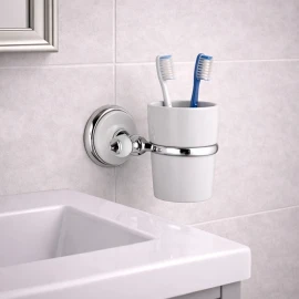 Portabicchiere in ceramica bianco Remer Epoca da parete