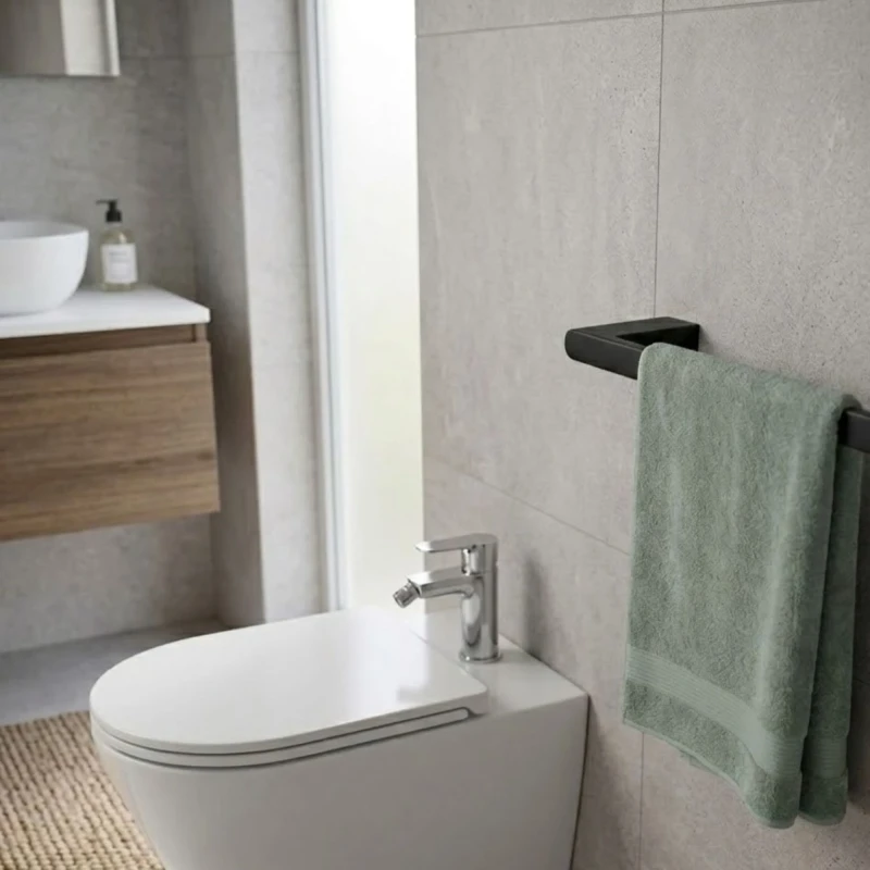 Porta salviette bidet, nero opaco
