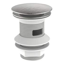 Piletta click clack da 1''1/4 acciaio spazzolato con troppo pieno
