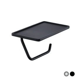 Porta rotolo DH Nero opaco con base porta smartphone