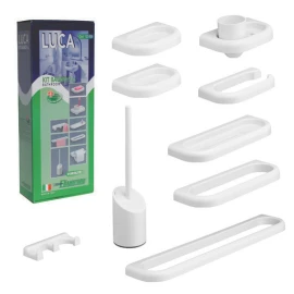 Kit accessori bagno METAF LUCA 9 pz Bianco