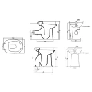 Vaso/Bidet disabili DH in ceramica scarico a muro