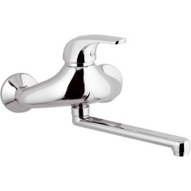 Rubinetto lavello a muro con bocca girevole - serie project Remer P41