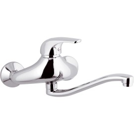 Rubinetto lavello a muro con bocca a s girevole - serie project Remer P41S