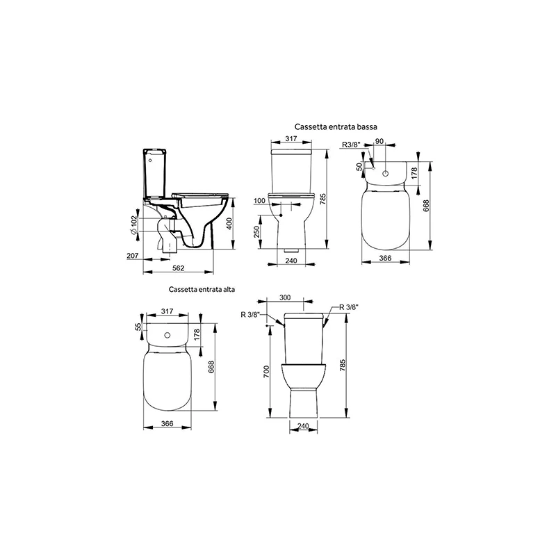 Vaso monoblocco Gemma 2 DOLOM in ceramica