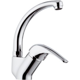 Rubinetto lavello con bocca alta a c girevole, modello corto - serie project Remer P42C