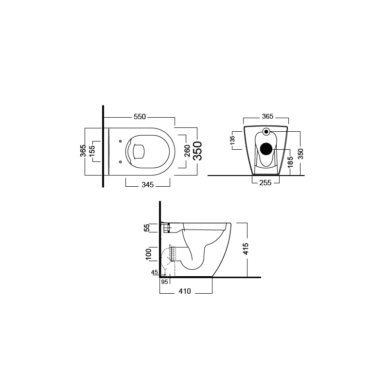 Vaso filo muro Rimless Greta LINPH