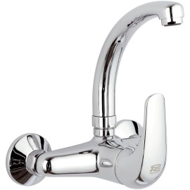 Rubinetto lavello a muro con leva frontale e bocca modello corto - serie project Remer P43C