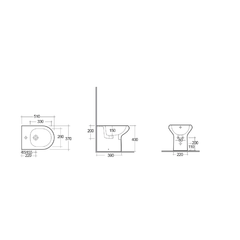 Bidet filo muro Compact/Ninfea RAK