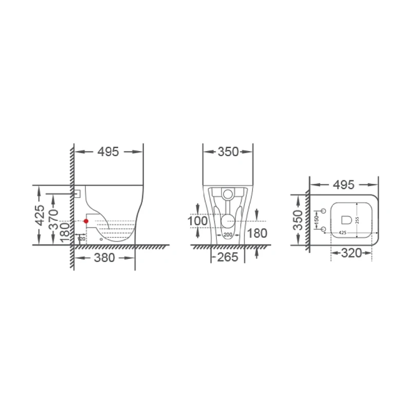 Vaso Rimless Filo Muro Tulipano LINPH